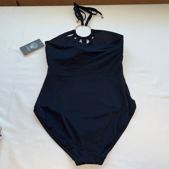 Vince Camuto Logo Ring Cutout
Halter One-Piece Sz 8 - Picture 3 of 9